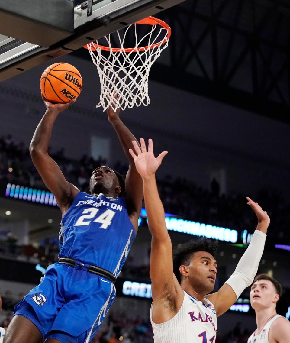 Creighton transfer forward Arthur Kaluma (24) was impressive in his Kansas State debut Tuesday, scoring a team-high 23 points in the Wildcats' 94-87 victory over Israel Select.