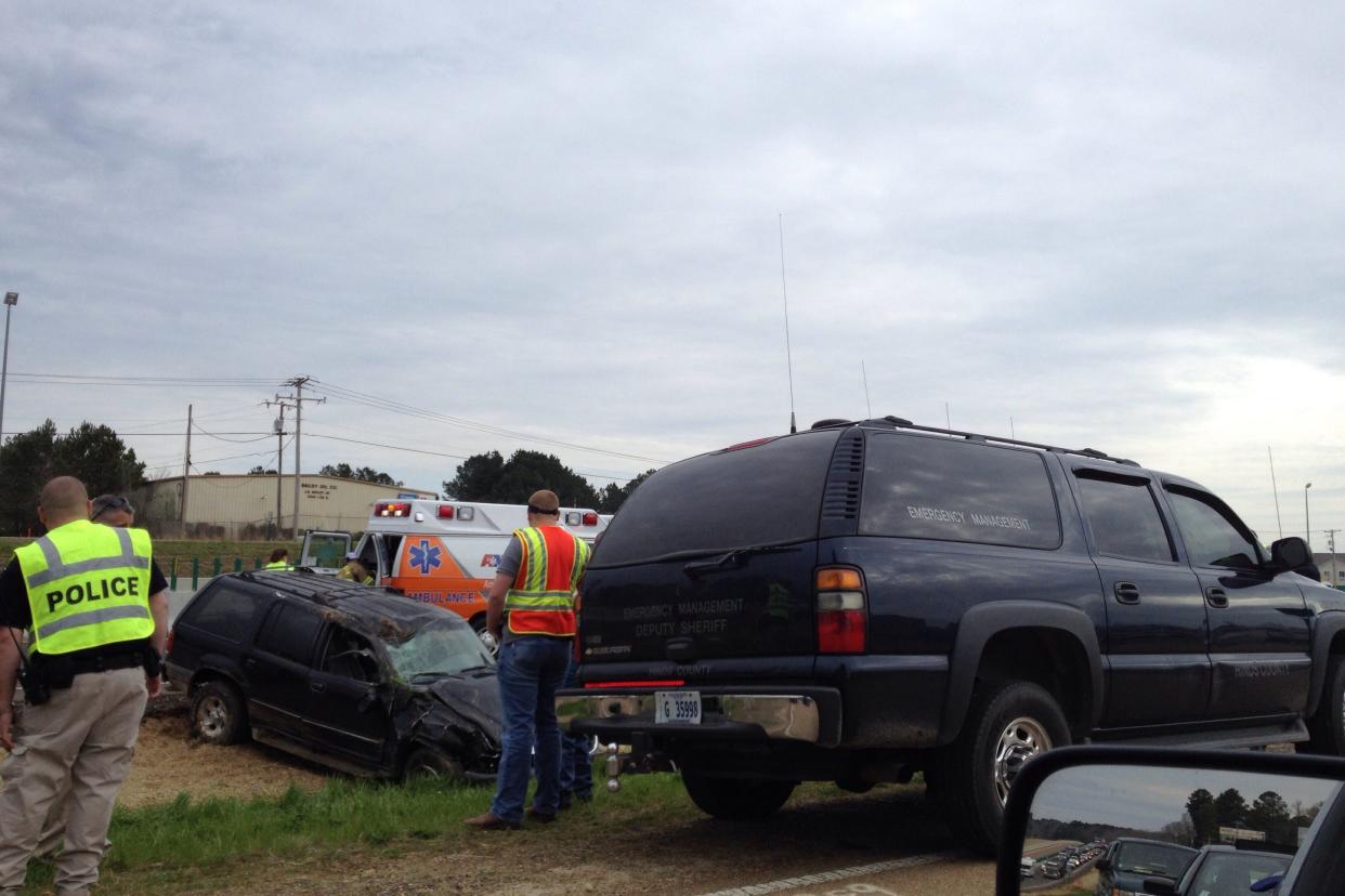 This file photo shows the scene of an accident in Mississippi.