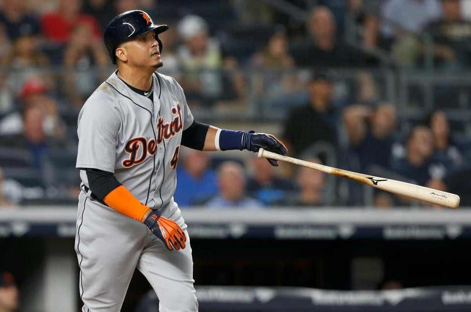 Victor Martinez announced he will play one last game at Comerica Park in Detroit on Saturday before retiring this weekend. (Getty Images)