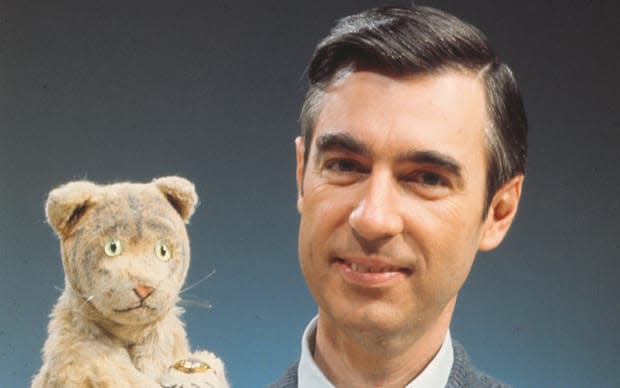 Fred Rogers with Daniel Tiger from his show Mr. Rogers Neighborhood in the film, WON’T YOU BE MY NEIGHBOR, a Focus Features release.<p>Focus Features</p>