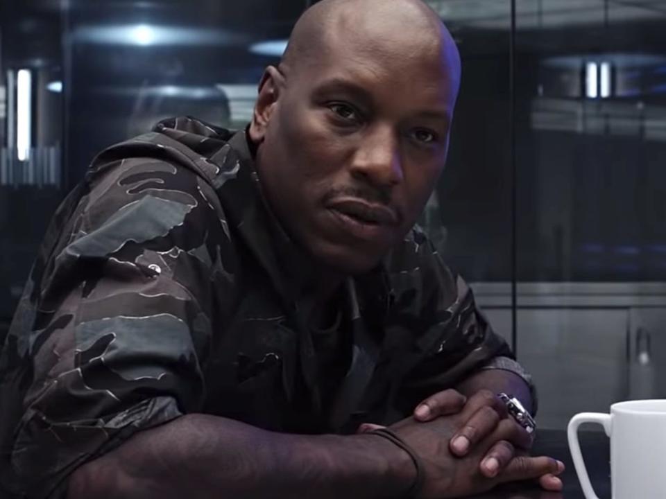 Tyrese Gibson as Roman Pearce in "The Fate of the Furious."