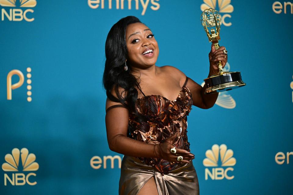 Quinta Brunson at the Emmys on Monday - Credit: Getty Images