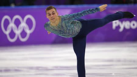 FILE PHOTO - Figure Skating - Pyeongchang 2018 Winter Olympics - Men Single free skating competition final - Gangneung, South Korea - February 17, 2018 - Adam Rippon of the U.S. in action. REUTERS/Phil Noble