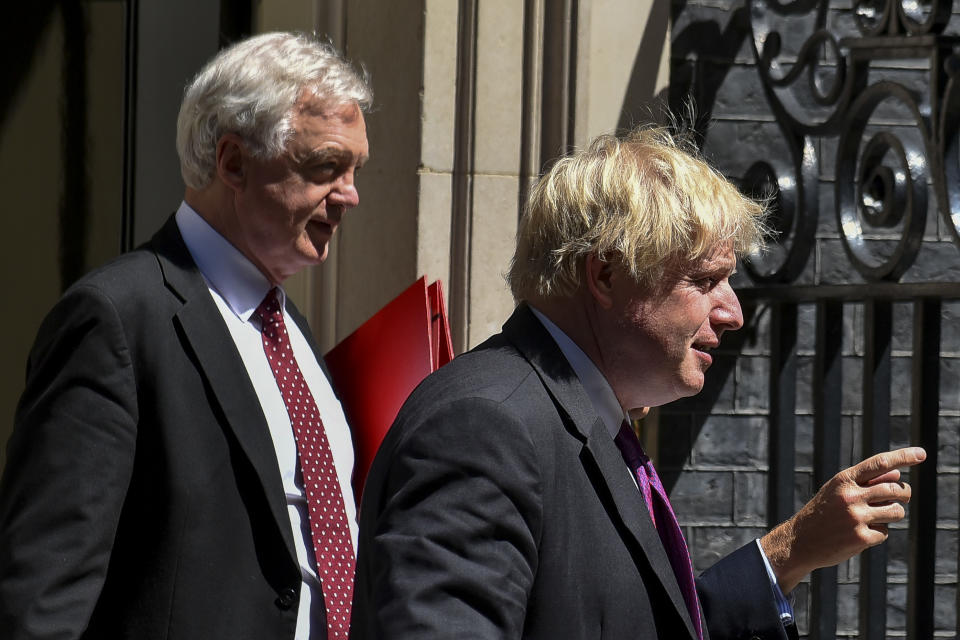 David Davis and Boris Johnson together in Downing Street (Getty)