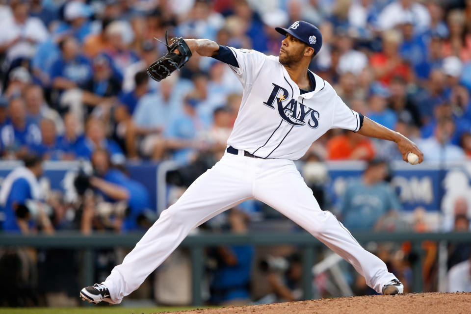 KANSAS CITY, MO - JULY 10: American League All-Star David Price #14 of the Tampa Bay Rays pitches in the thrid inning during the 83rd MLB All-Star Game at Kauffman Stadium on July 10, 2012 in Kansas City, Missouri. (Photo by Jamie Squire/Getty Images)