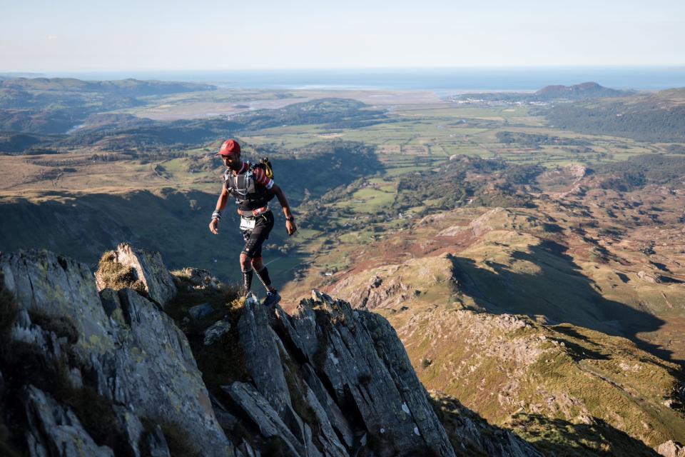 Usmane Diop on Cnicht on day two of the 2023 Montane Dragon's Back Race