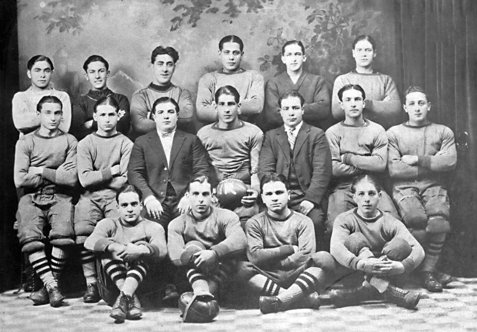 The year was 1925 and one of the best independent football teams in Central New York was the Rockies Athletic Club squad from East Utica. It faced teams from throughout the state and played its home games at the Utica Athletics Field on Sunset Avenue and Burrstone Road (today Murnane Field). From 1924 to 1933, the Rockies won 46 games, lost 17 and tied 14. On the 1925 team were, front row from the left: Dooley Battista, Joe Caruso, Al Pacilio and Al Donoruma. Middle row from left: Rocco Benzo, Joe Asselta, Angie Colosimo (manager), Anthony Masercola, Sam Mazza (assistant manager), Emedio Vendetti and Vic Perretta. Back row from the left: Louis Asselta, Tom Zacaroli, Jerry Talerico, Tom Masercola, Bill Fragetta and Mike D’Amico. Other players during the year included: Jim Piccola, Jim Bumbalo, Sam Olivia, Joe DeSantis, Frank Cortese, Frank Paolozzi, Tony Daniele, Rocco Dapice, Nick Fragetta, Rock Zammiello, Mike LaBella, Kief Malara and Joe Saldano. Also, Dr. John Kelley was a team coach.