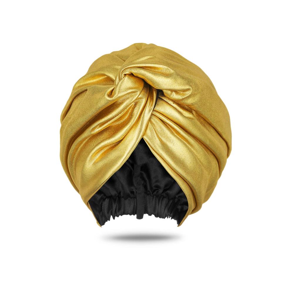 Loza Tam Ashanti Gold Metallic Head Wrap Turban