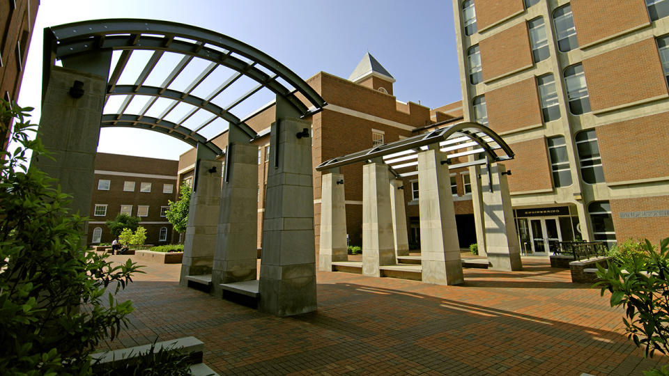 The engineering courtyard, pictured here at the University of Kentucky. 