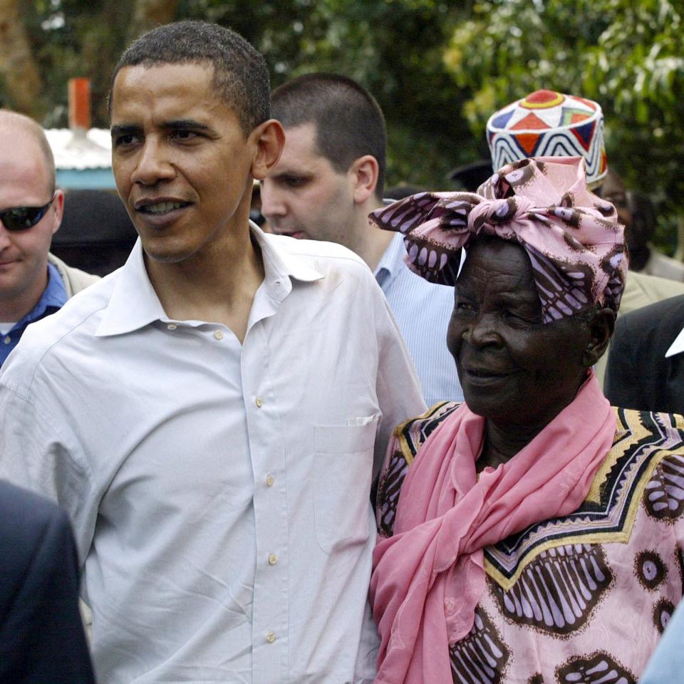 With her step-grandson in 2006 - simon maina/afp