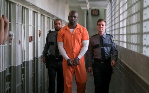 Mike Colter as Luke Cage in The Defenders - Credit: Sarah Shatz/Television Stills