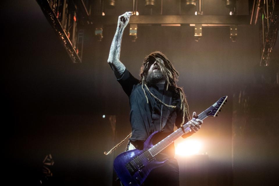 Brian "Head" Welch of Korn performs at Ak-Chin Pavilion on Saturday, Aug. 31, 2019 in Phoenix.