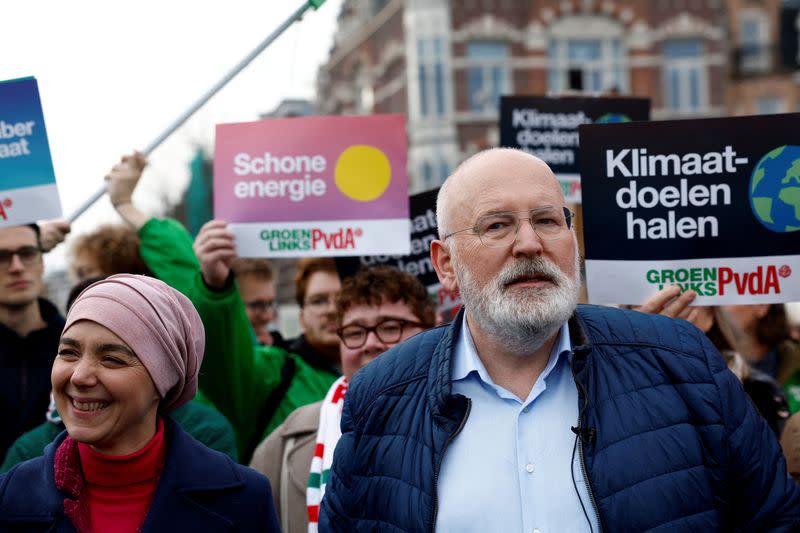 FILE PHOTO: Frans Timmermans at the March for Climate and Justice, in Amsterdam
