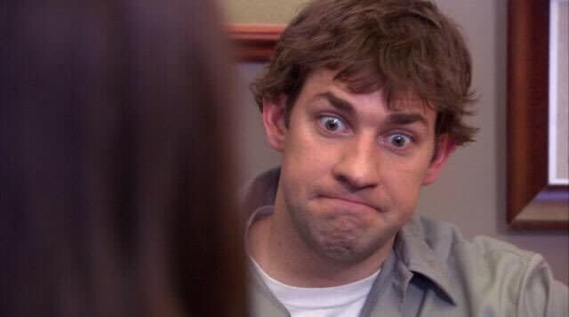 Jim from the office making a "this is bad" face