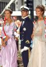 <p>Madeleine and her siblings dressed up for a royal wedding in Norway. The royals donned tiaras and full military attire for the formal wedding celebration of Crown Prince Haakon of Norway and Mette-Marit, Crown Princess of Norway.</p>