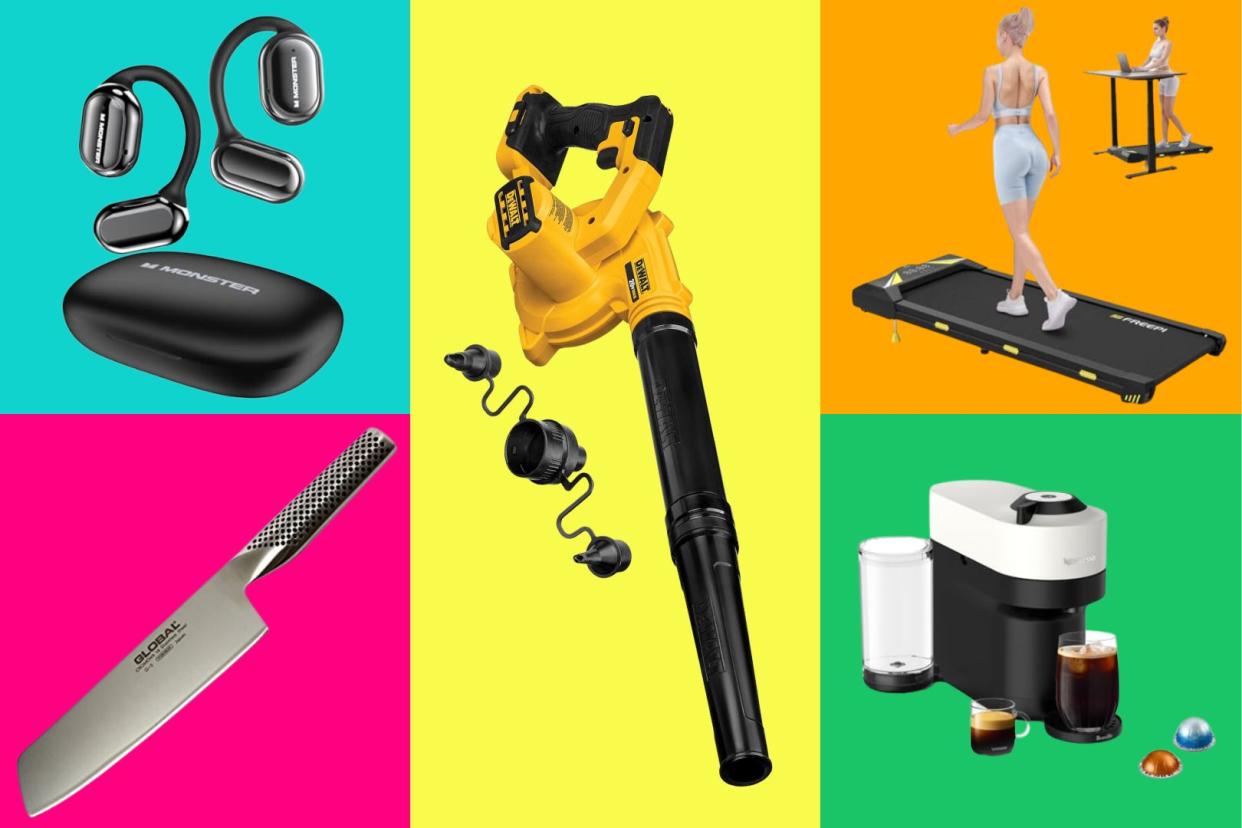 amazon deals: earbuds, knife, dewalt power tool, walking pad, nespresso coffee machine