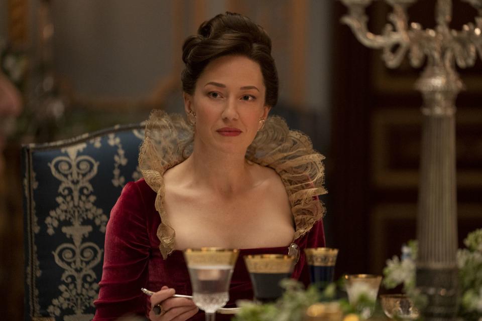 Carrie Coon as Bertha Russell in “The Gilded Age.” | Alison Cohen Rosa, HBO