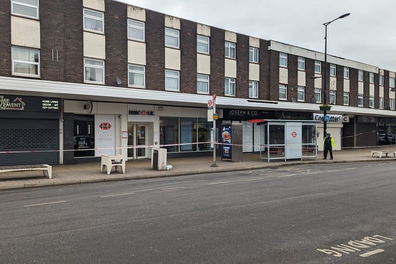 Stock image of a cordon in place on Hornchurch High Street