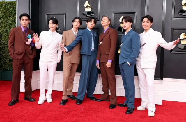 BTS Brought Spiffy Suiting to the 2022 Grammys