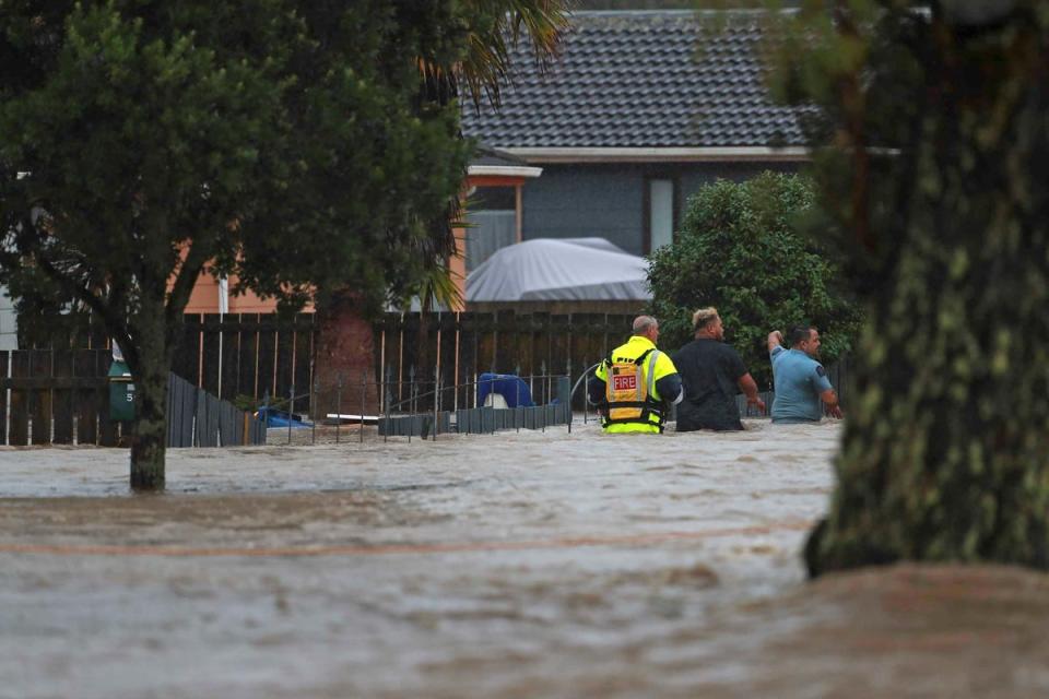 Flood waters in Auckland (New Zealand Herald)