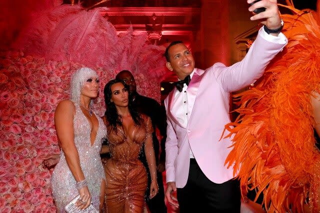 Jennifer Lopez, Kim Kardashian, Kanye West and Alex Rodriguez