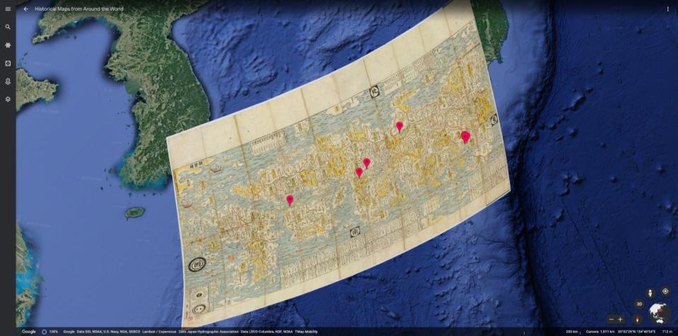 Japão em 1694. Imagem: reprodução/Google Earth