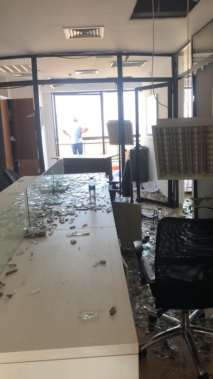 The Maison Pyramide Beirut office after the blast. - Credit: Courtesy of Maison Pyramide