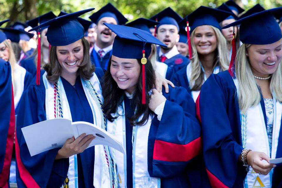 The University of Mississippi celebrates Convocation in The Grove in Oxford on Saturday. The speaker for Ole Miss was author Wright Thompson.