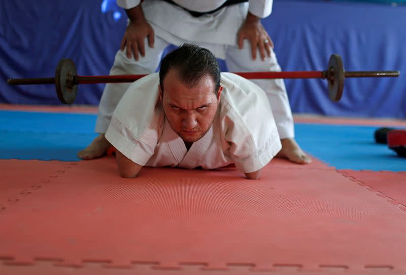 Gaza man with disabilities conquers karate