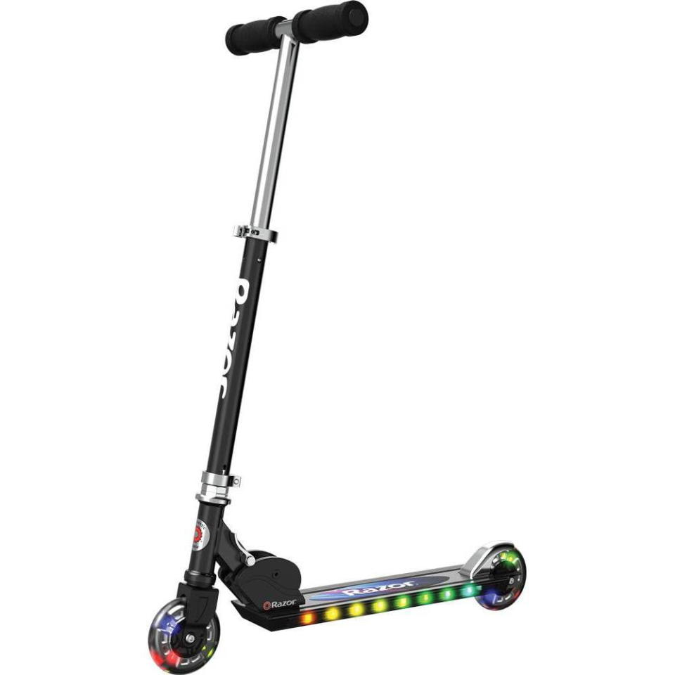 <p><a href="https://go.redirectingat.com?id=74968X1596630&url=https%3A%2F%2Fwww.walmart.com%2Fip%2FRazor-A-2-Wheel-Scooter-with-LED-Lights-Black%2F848634781&sref=https%3A%2F%2Fwww.goodhousekeeping.com%2Fchildrens-products%2Fg5153%2Fkids-outdoor-toys%2F" rel="nofollow noopener" target="_blank" data-ylk="slk:Shop Now;elm:context_link;itc:0;sec:content-canvas" class="link ">Shop Now</a></p><p>Razor A+ Lightshow Kick Scooter</p><p>$99.56</p><p>walmart.com</p>