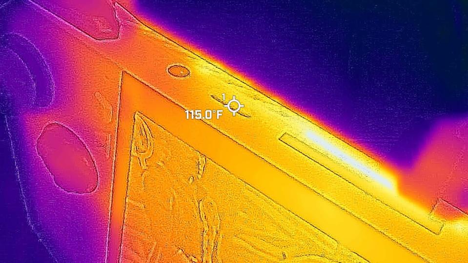 ROG Ally microSD card slot seen through a thermal camera.