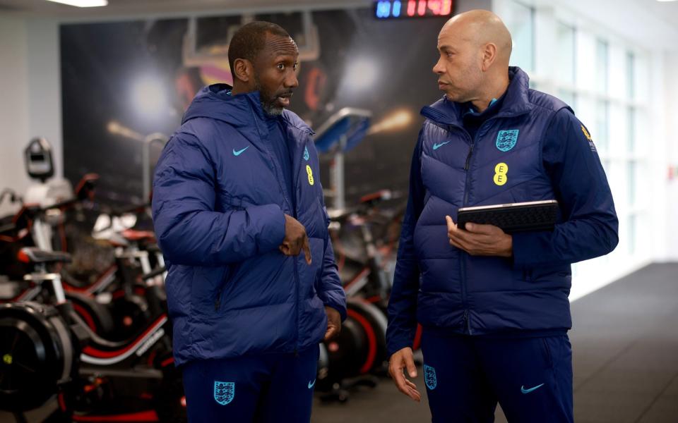 Jimmy Floyd Hasselbaink at St George's Park - Jimmy Floyd Hasselbaink was last seen on TV but this is why England hired him - Getty Images/Eddie Keogh