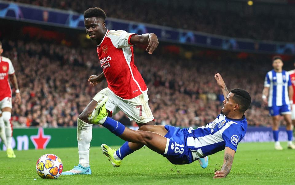 Bukayo Saka against Porto