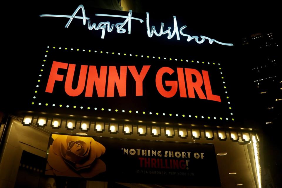 NEW YORK, NEW YORK - SEPTEMBER 06: Signage at Lea Michele's first performance in "Funny Girl" on Broadway at The August Wilson Theatre on September 6, 2022 in New York City. (Photo by Bruce Glikas/WireImage)