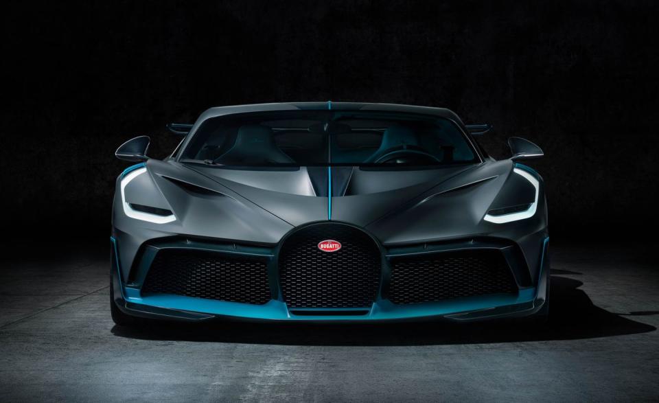 <p>Dress <a href="https://www.caranddriver.com/bugatti/chiron" rel="nofollow noopener" target="_blank" data-ylk="slk:a Chiron;elm:context_link;itc:0;sec:content-canvas" class="link ">a Chiron</a> in a tailored track suit, hunker everything down, and—presto!<em>—</em>you get <a href="https://www.caranddriver.com/news/a22810640/the-dollar58-million-bugatti-divo-is-a-lighter-wilder-better-handling-chiron/" rel="nofollow noopener" target="_blank" data-ylk="slk:the Bugatti Divo;elm:context_link;itc:0;sec:content-canvas" class="link ">the Bugatti Divo</a>. Its 8.0-liter quad-turbo W-16 kicks out the same 1479 horsepower as it does when installed in the Chiron, but with more downforce, stiffer suspension, and less weight, the Divo is designed to deliver quicker lap times and more agility. This refocus comes at the expense of the Chiron's headline-grabbing top speed, which drops from 261 mph to "only" 236 in the Divo.</p>