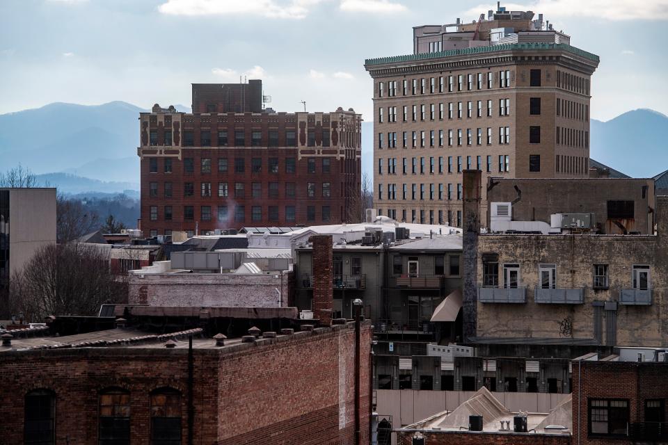 A view from the rooftop of the condominium building at 17 North Market Street in Asheville.