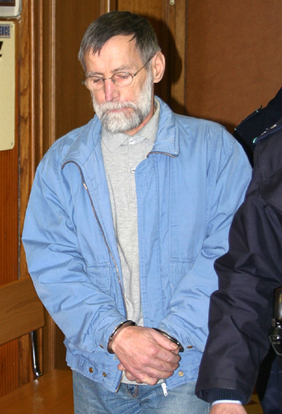 Michel Fourniret arriving at Court in Dinant, Belgium, in 2004 (AP)