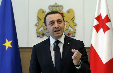 Georgia's Prime Minister Irakly Garibashvili speaks during a news briefing in Tbilisi, November 5, 2014. REUTERS/David Mdzinarishvili