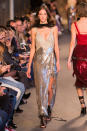 <p><i>Silver metallic dress from the SS18 Altuzarra collection. (Photo: ImaxTree) </i></p>