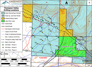 Figure 1 Mineral Rights, Thompson Valley Property, AZ - Ameriwest Lithium