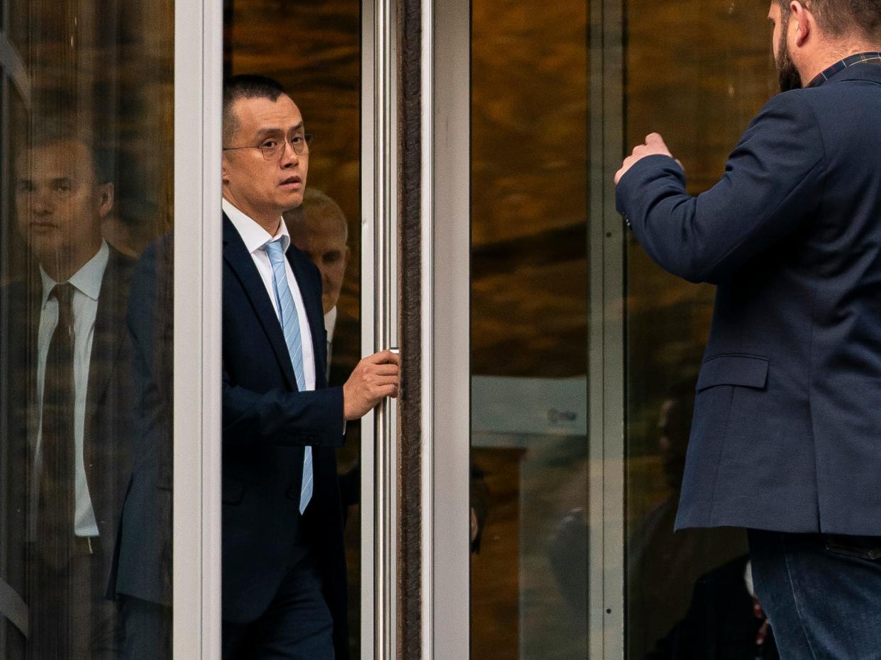Photo taken in Seattle, Washington on November 21 of Binance CEO Changpeng Zhao leaving the US District Court after pleading guilty.