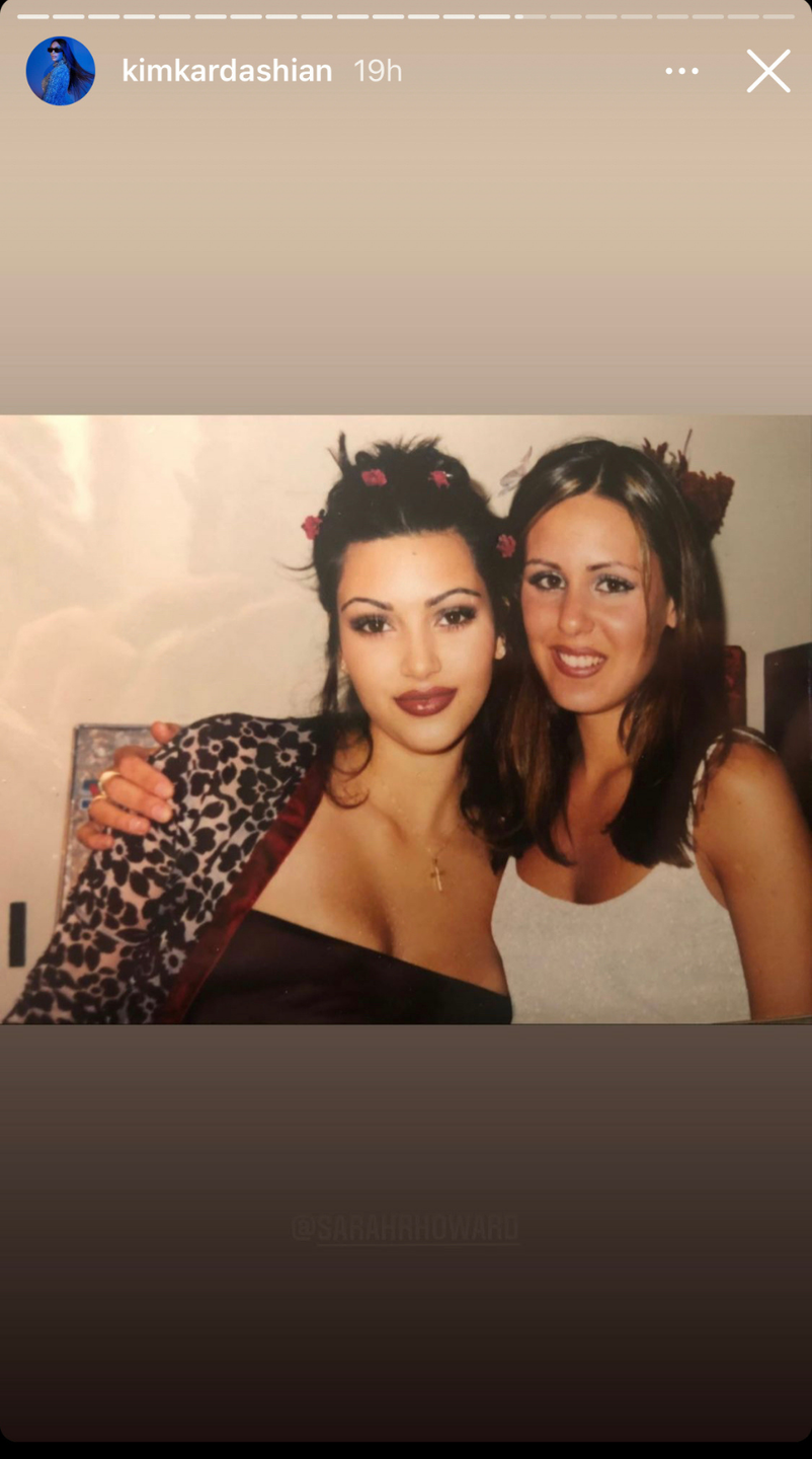 kim kardashian throwback picture skinny 90s eyebrows