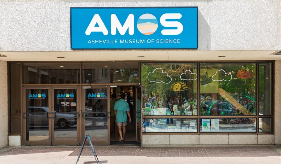 Entrance to AMOS, the Asheville Museum of Science, on Patton Avenue, in downtown via Getty Images