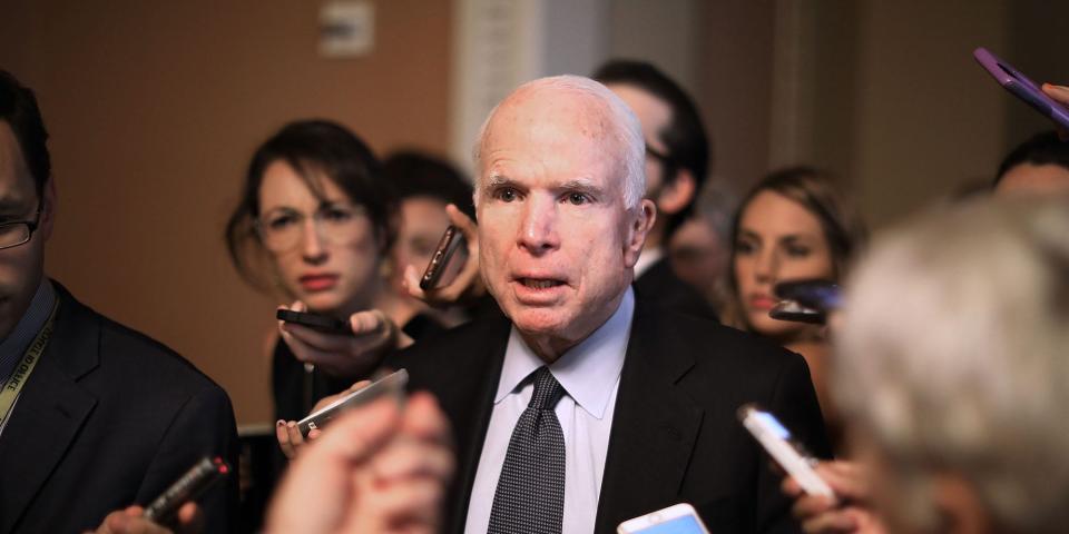 The late Republican Sen. John McCain of Arizona at the Capitol on July 13, 2017.