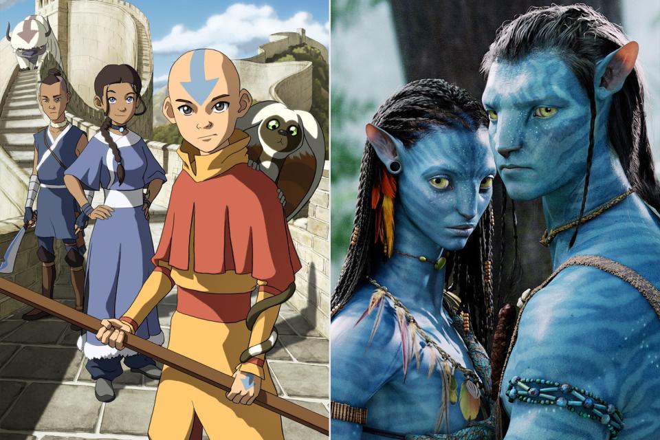 AVATAR: THE LAST AIRBENDER Season 2 Gallery January 2006 L-R: SOKKA, KATARA, AANG, MOMO; Avatar (2009) Zoe Saldana and Sam Worthington