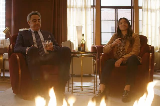 <p>ABC</p> Brad Garrett and Gina Rodriguez in season 2 of 'Not Dead Yet'