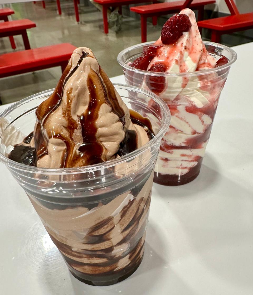 Ice cream sundaes are available as a special treat at the food court at Costco.