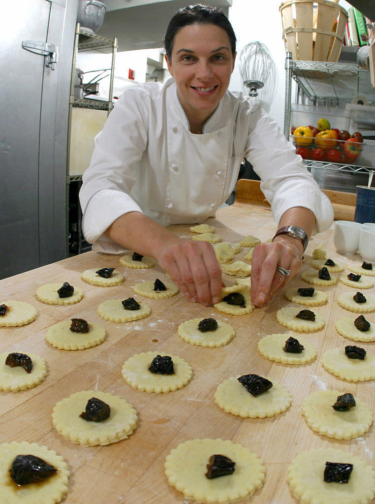 Lynch preparing gnocci at her restaurant