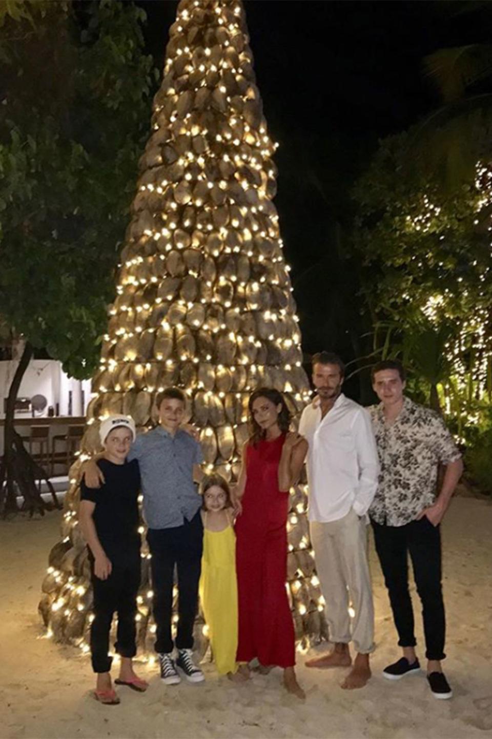 Other fans of the ultra-luxury One & Only Reethi Rah resort include David and Victoria Beckham, and their four children, Brooklyn, Romeo, Cruz and Harper. The family of six rang in the New Year in 2017 at the hotel, where dad David captured this lovely family moment on <a href="https://www.instagram.com/p/BOtk3jzh1lr/?utm_source=ig_embed" rel="nofollow noopener" target="_blank" data-ylk="slk:Instagram;elm:context_link;itc:0;sec:content-canvas" class="link ">Instagram</a>.