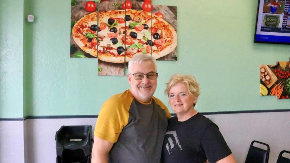 GTwo ​Pizzeria owners Jeff and Crystal Given, shown March 13, 2023,​ tout their pizza, but they have also been selling a lot of other offerings since opening in November at at 653 Tenth St. E. , Palmetto, behind McDonald’s.